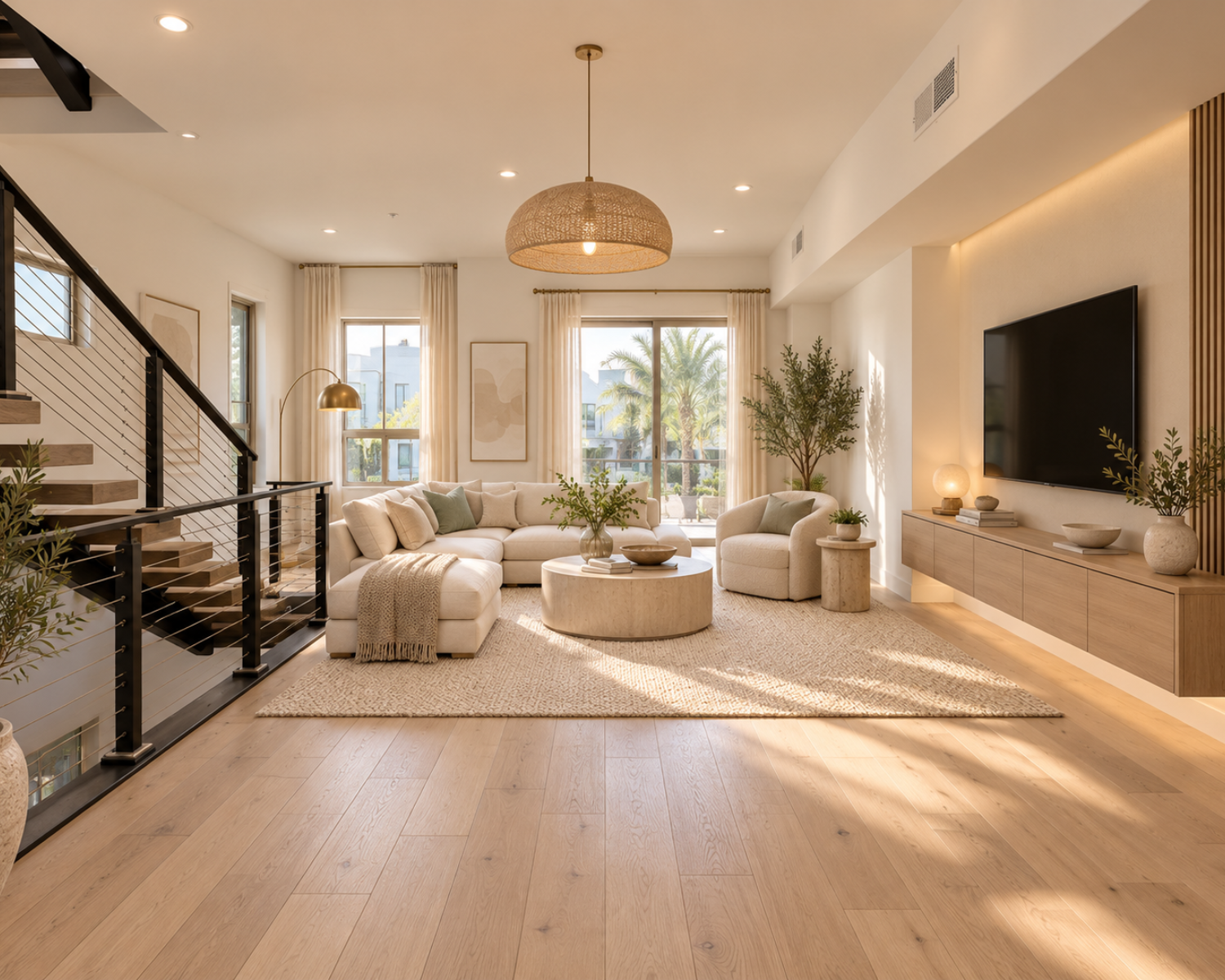 Seneca remote-operated skylight hatch interior natural light open staircase